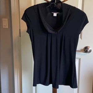 White House Black Market cowl neck black tunic